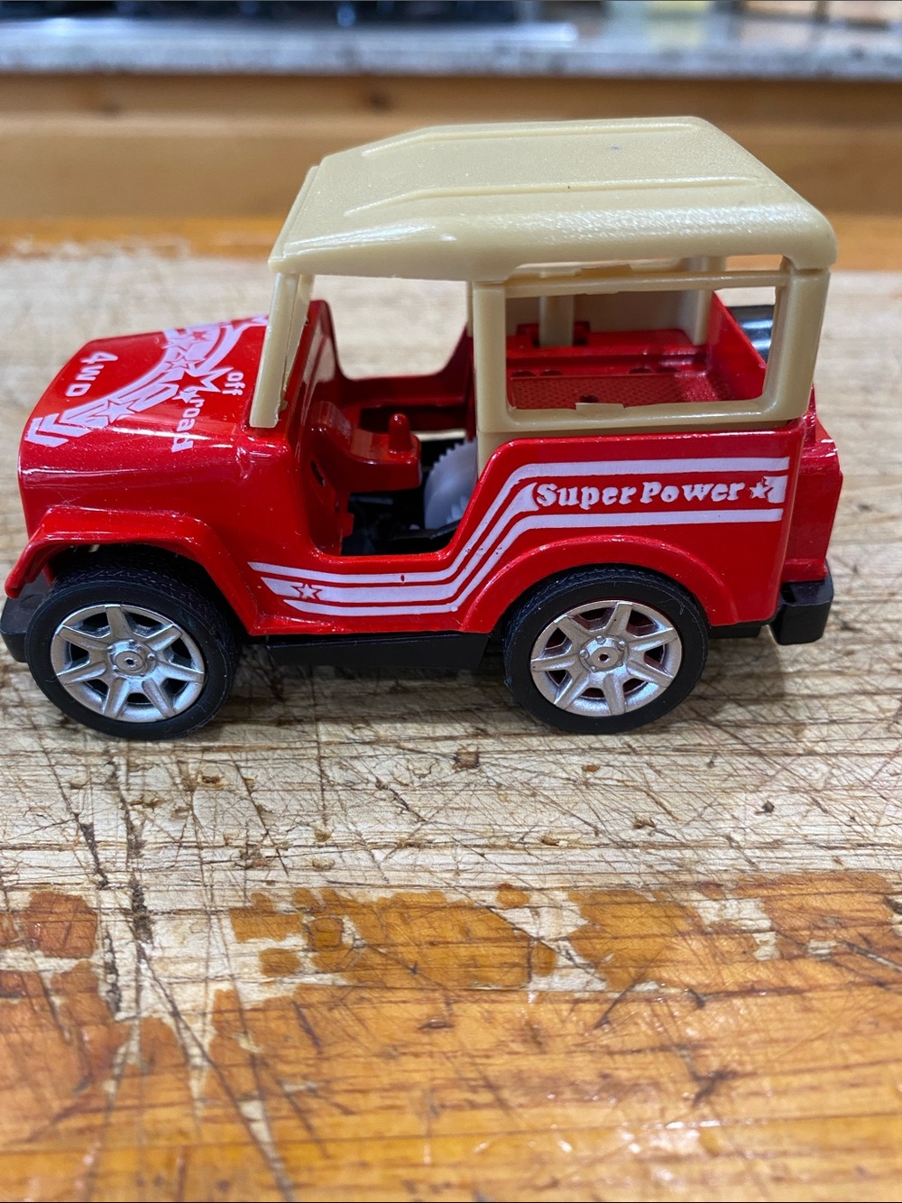Kids Off-Road Toy Jeep - Red and Cream